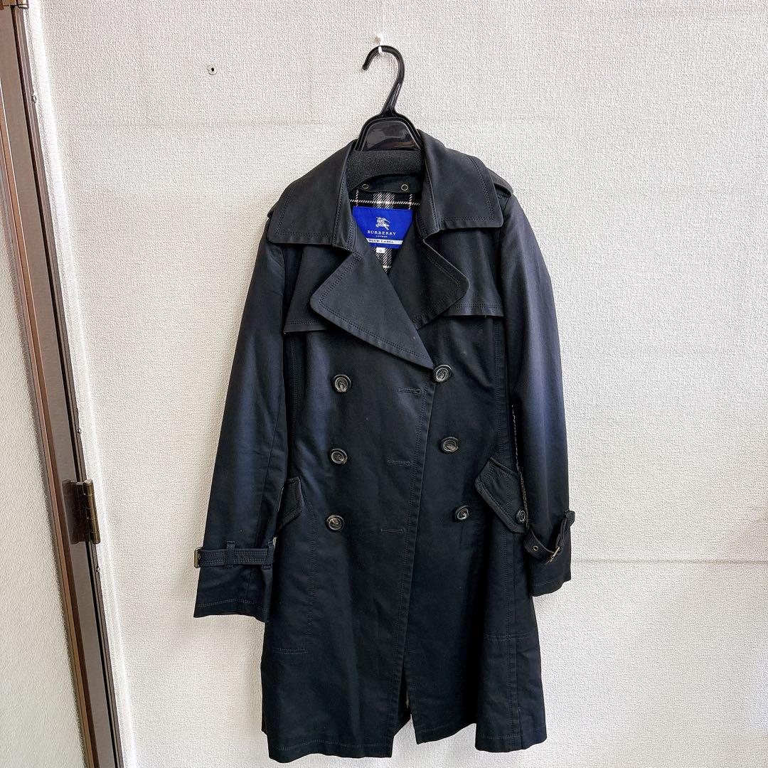 ＄バーバリー　トレンチコート　メンズ　ブラック　サイズ38