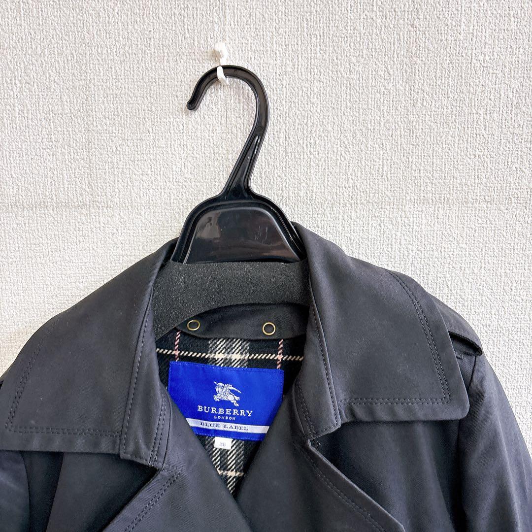 ＄バーバリー　トレンチコート　メンズ　ブラック　サイズ38