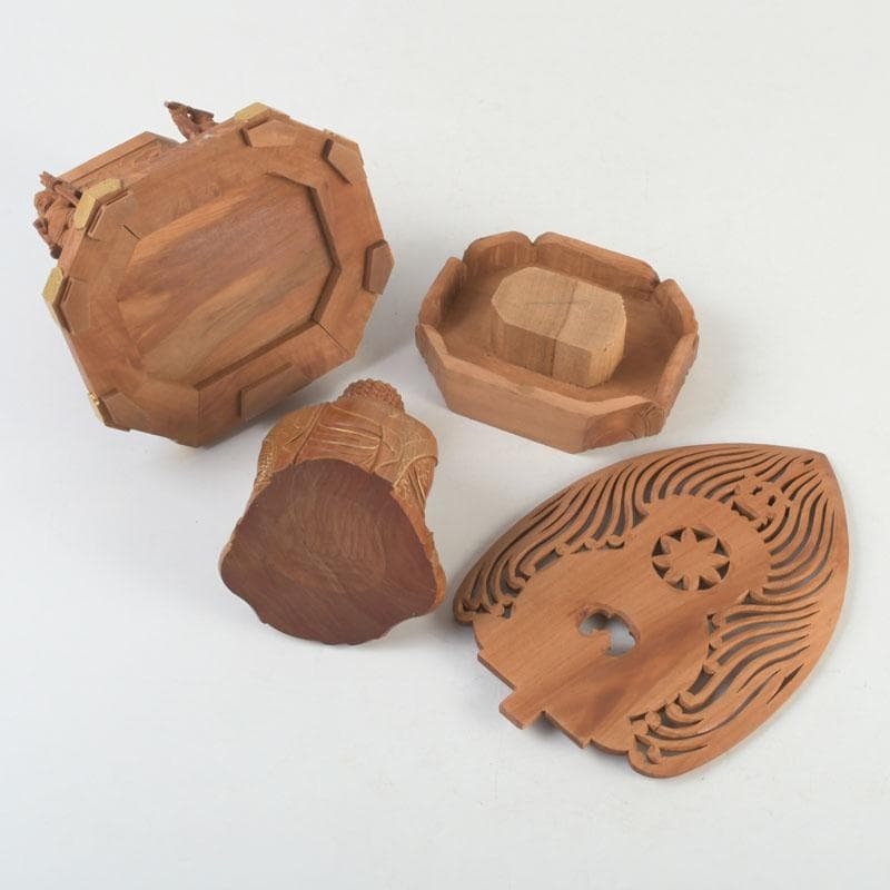 江戸(倉庫)　仏教美術　桧彫刻　大日如来像　仏像　置物　V　9312