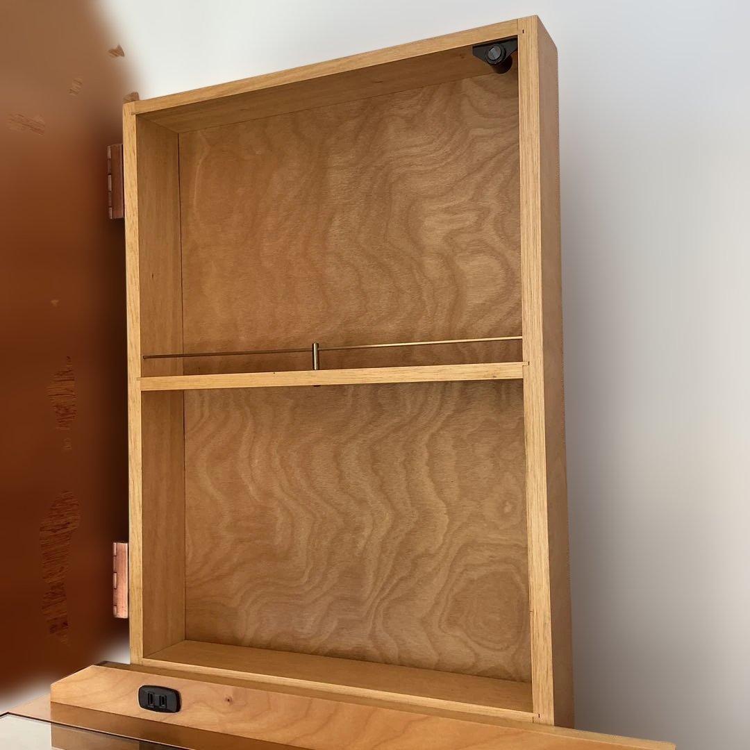 木製ドレッサー丸型ミラー&イス付きドレッサー　家具　鏡台　化粧台　アンティーク