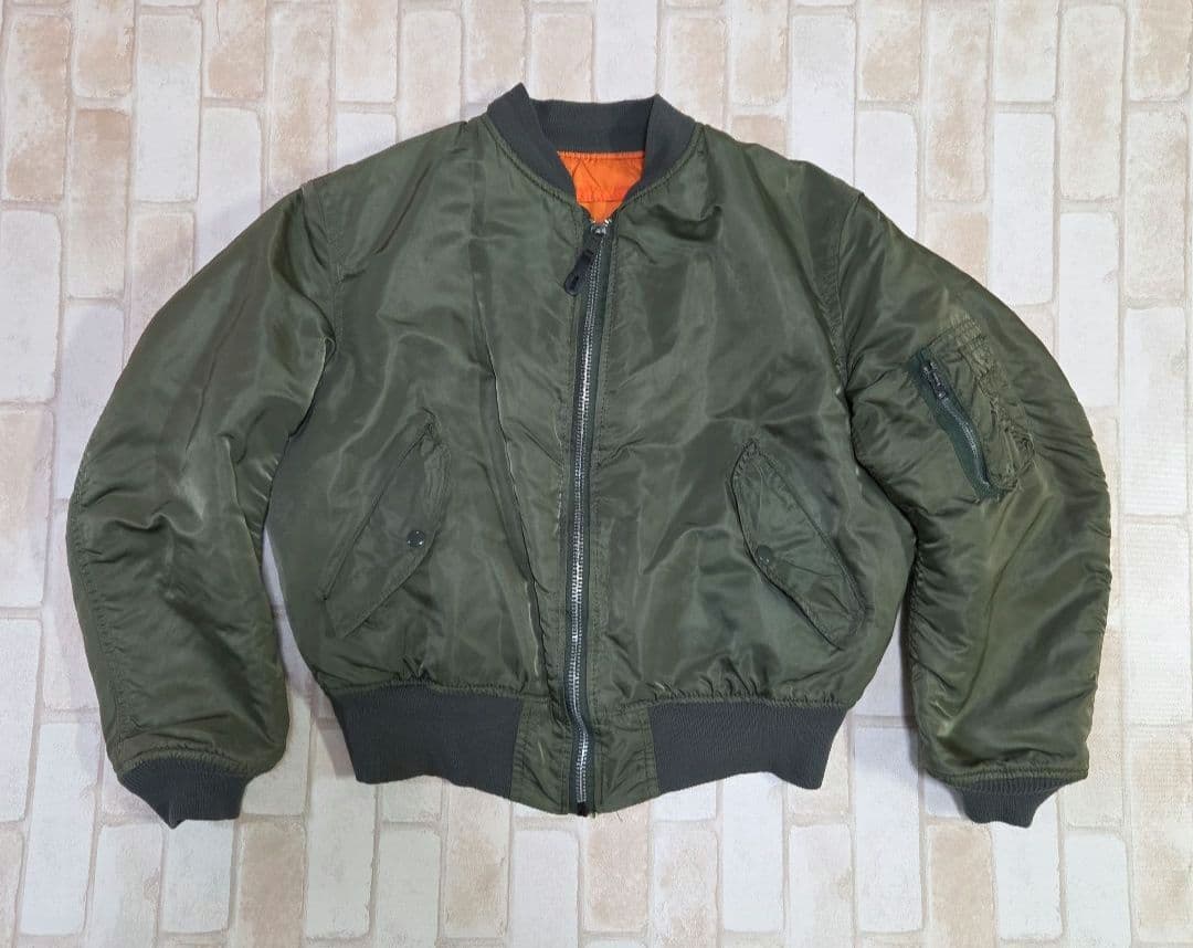 USA製 80s アルファインダストリーズ MA-1 カーキ L