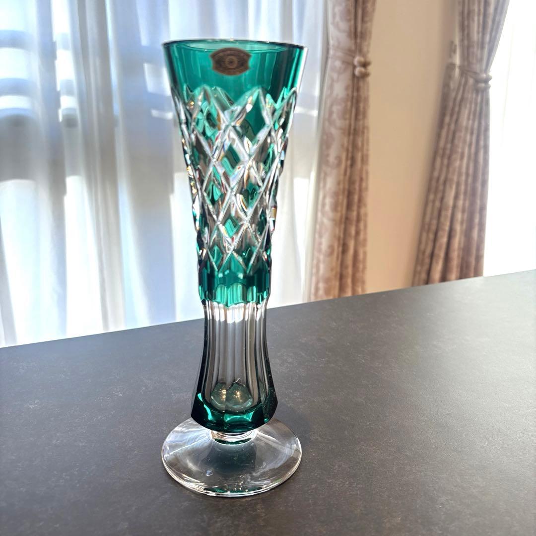 【美品／ヴァルサンランベール】花瓶（Val Saint Lambert）