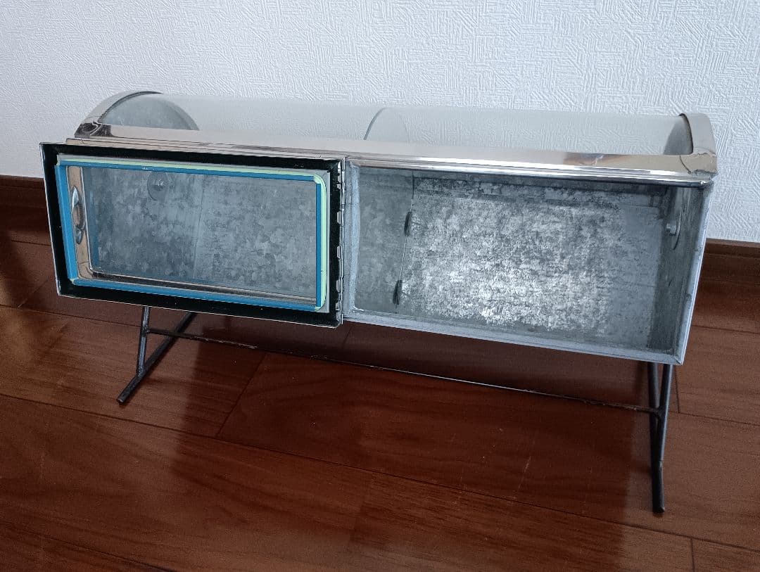 回転式！ブリキ ガラス 蓋付 ディスプレイ 昭和 レトロ [直接引取は割引き]