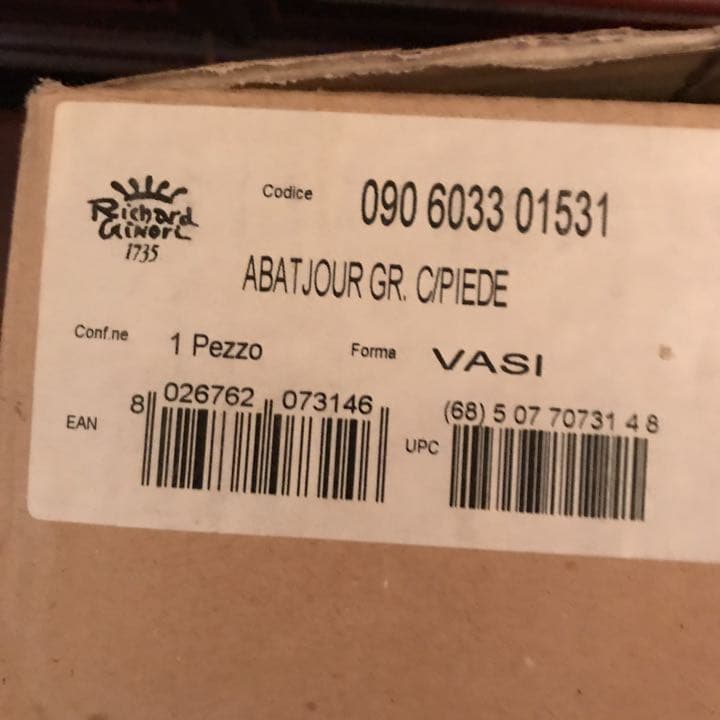 未使用　イタリア　リチャードジノリ(陶器)テーブルランプ　フルーツ柄