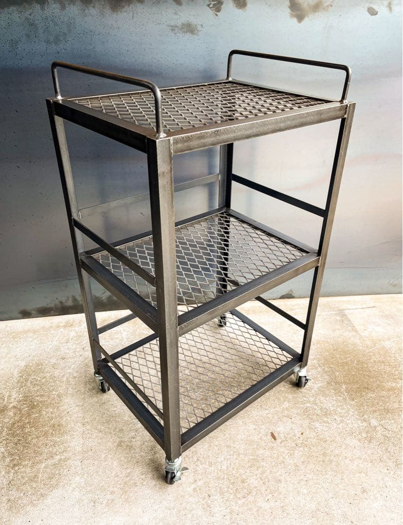 アイアンキッチンワゴンC キャスター付　キッチンカート　アイアン家具