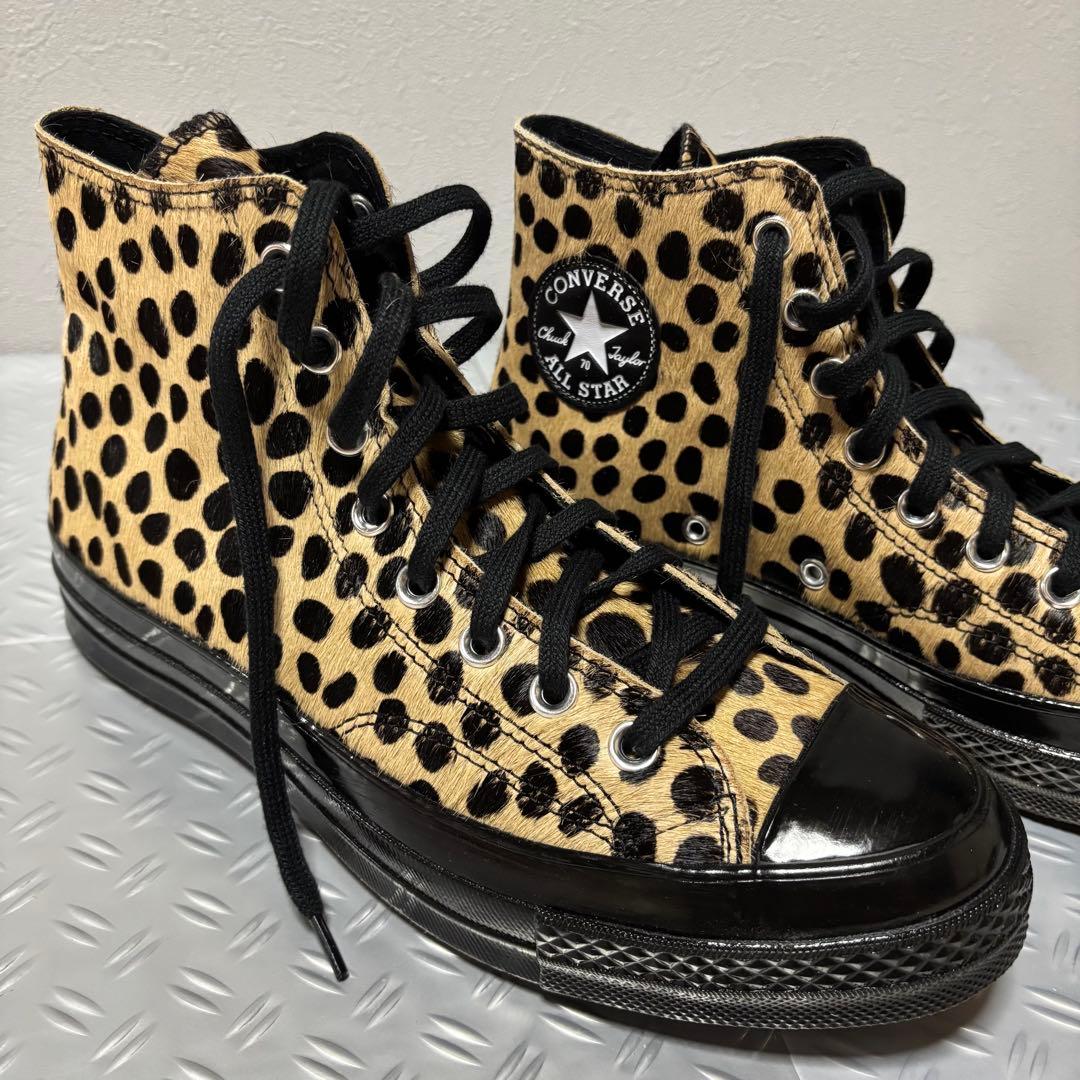 27cm ゴールド 豹 レザー ct70 チャックテイラー コンバース 古着