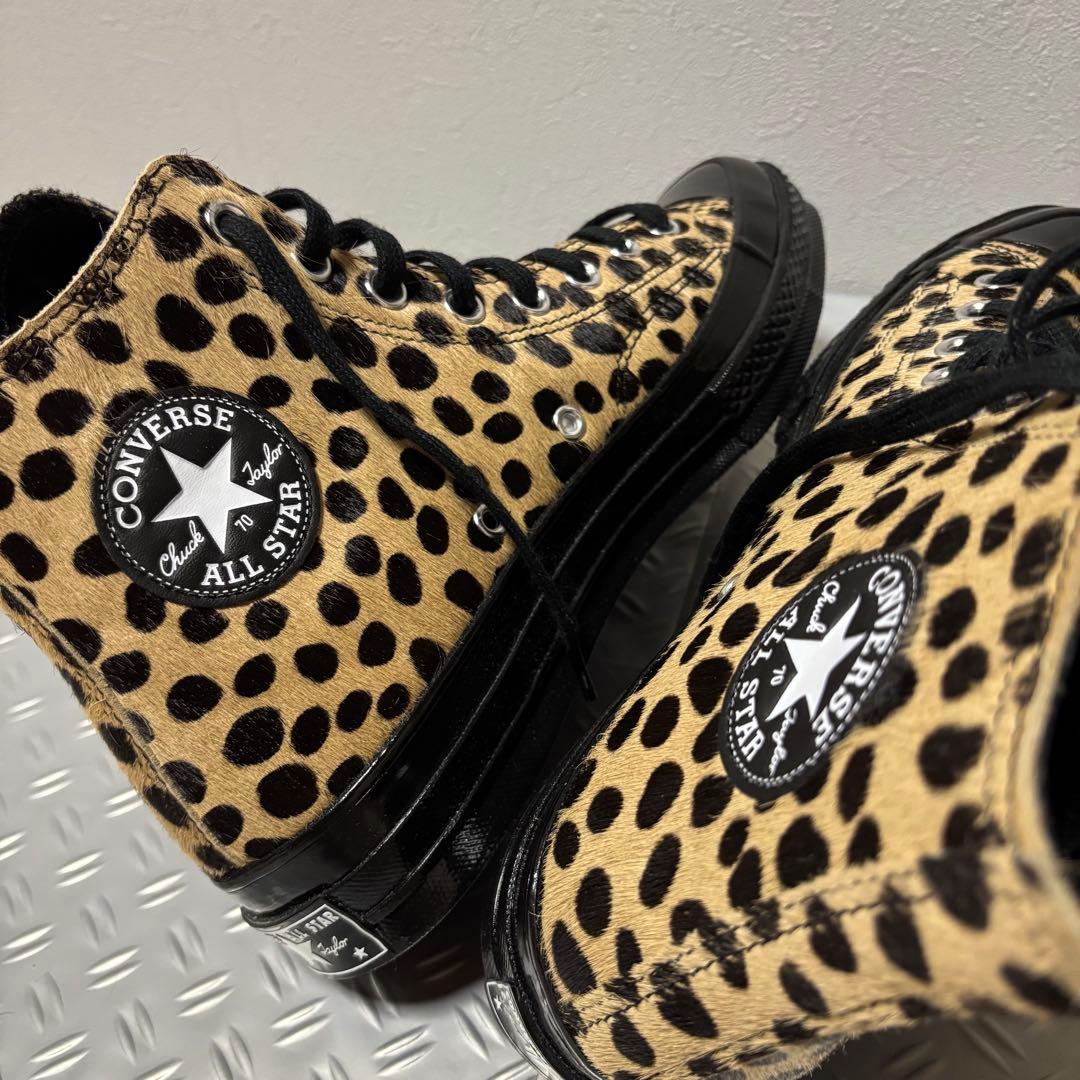 27cm ゴールド 豹 レザー ct70 チャックテイラー コンバース 古着