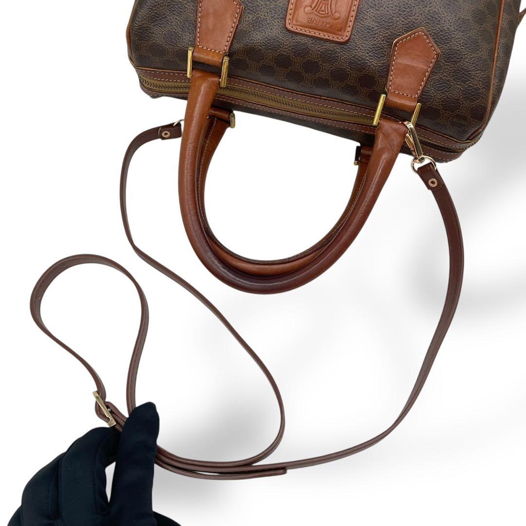 良品 4776 CELINE セリーヌ 2way ボストンバッグ マカダム柄