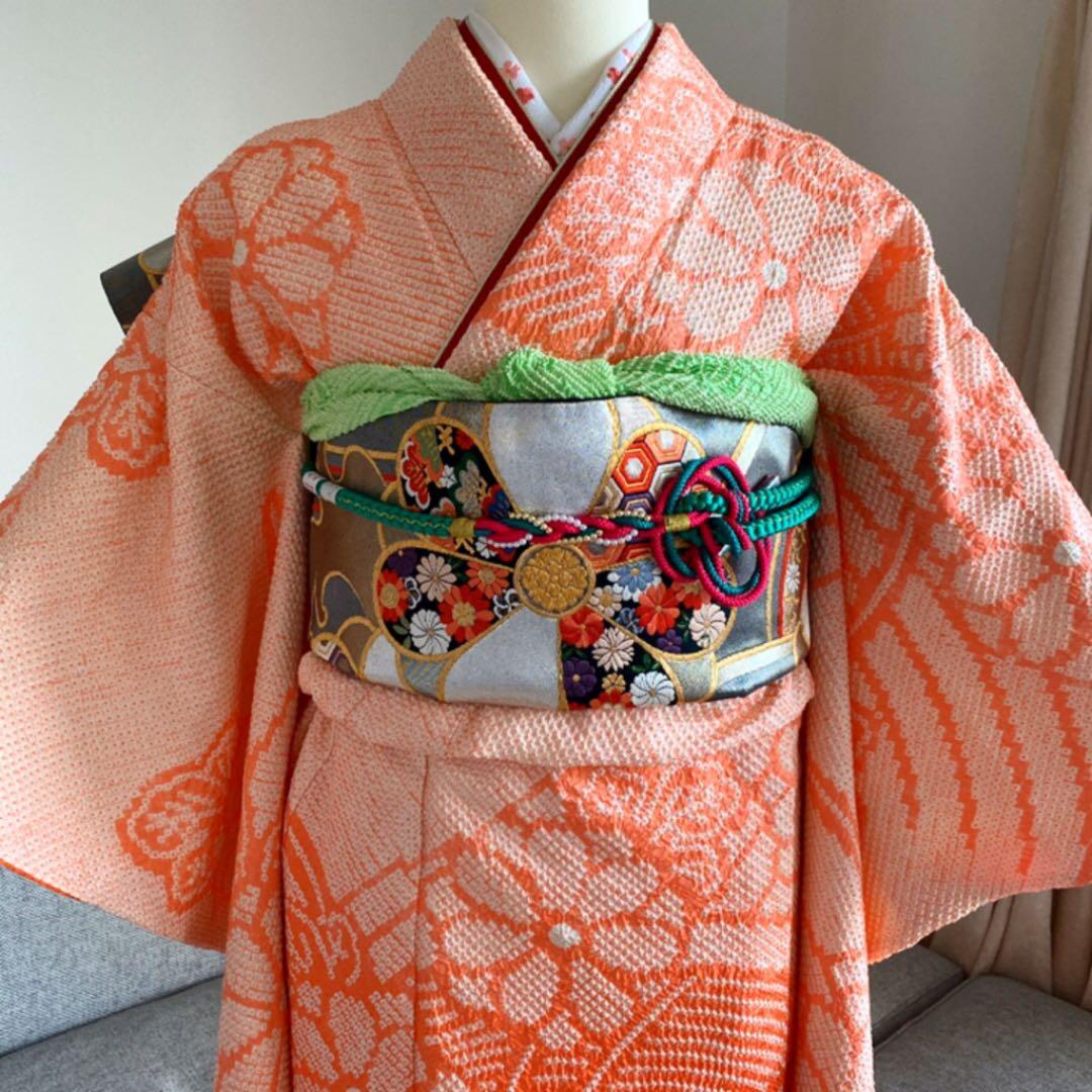 振袖　総絞り　正絹　◼️成人式◼️ 帯揚げカラー変更可❣️