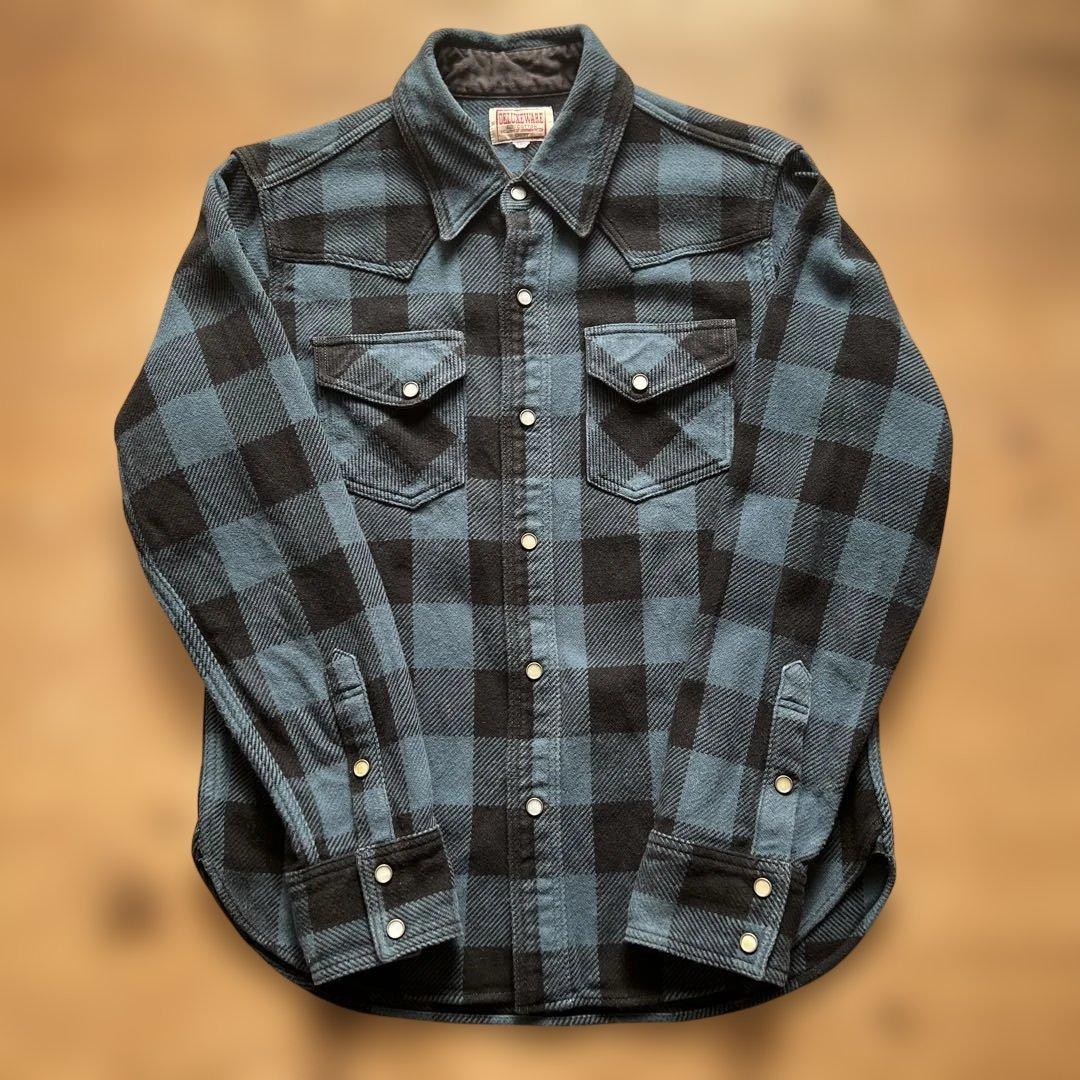 デラックスウエア HV-00WS ウエスタンシャツ M 日本製 ネイビー