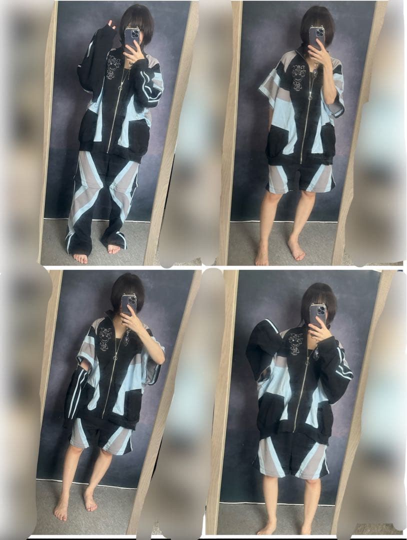 破壊骨りあ×PSYNYXX コラボ ジャージ ブラック上下セット