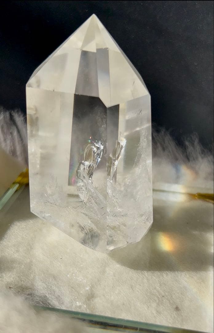 水晶　エンジェルラダー　ブルーラダー　クリアクォーツ　虹いり　水晶タワー