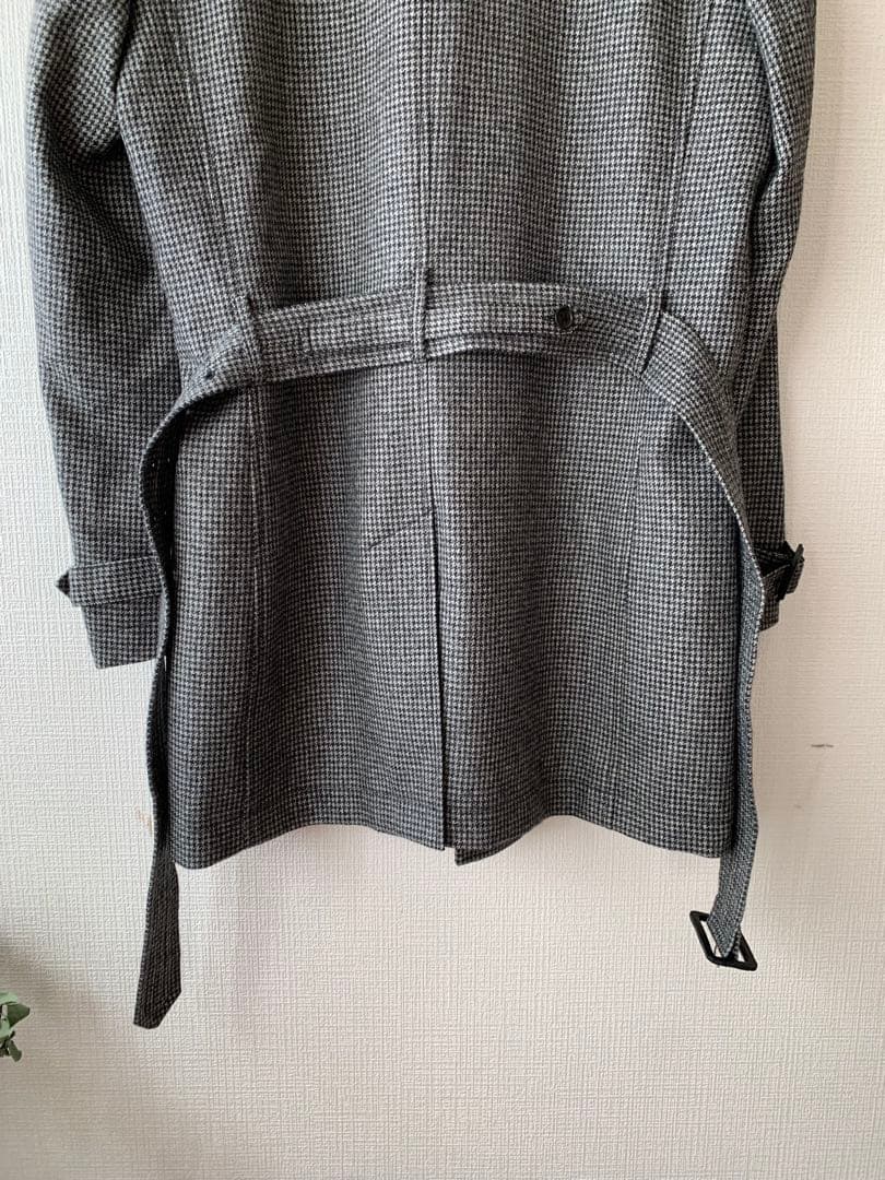 ps PAUL SMITH ポールスミス千鳥格子柄 比翼 ウール トレンチコート