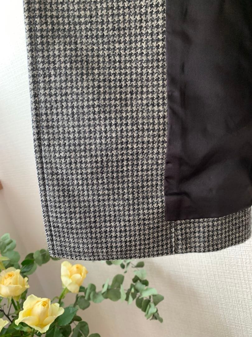 ps PAUL SMITH ポールスミス千鳥格子柄 比翼 ウール トレンチコート