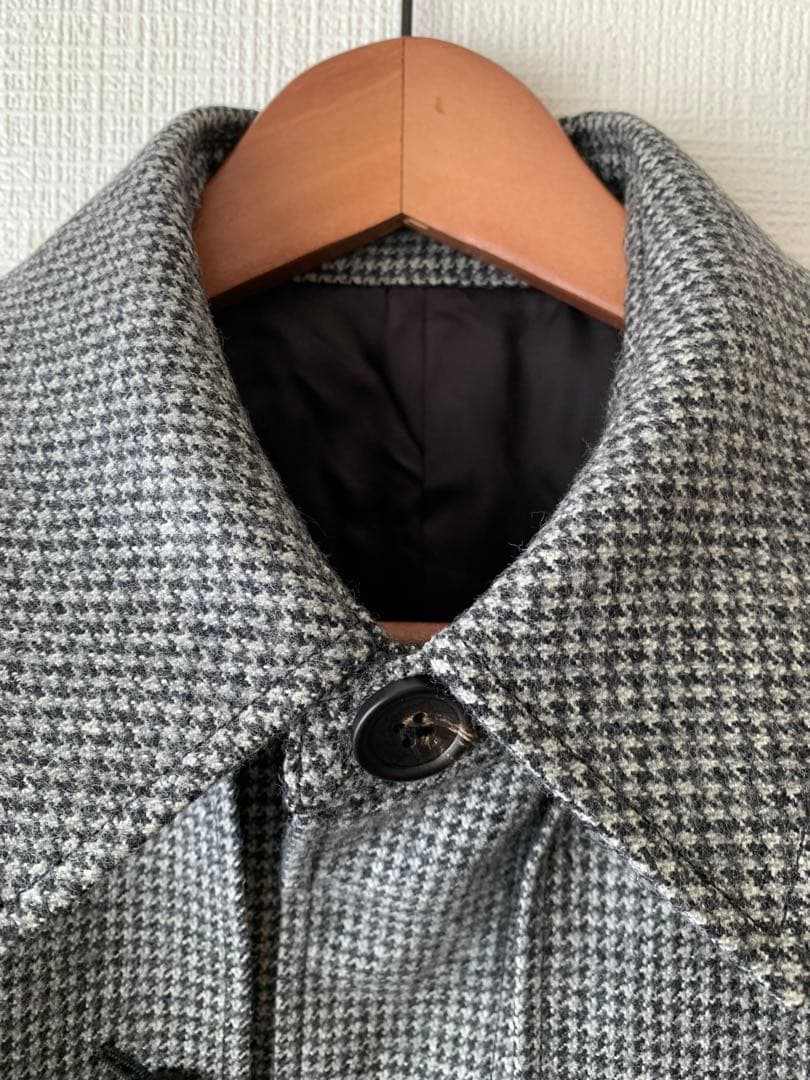 ps PAUL SMITH ポールスミス千鳥格子柄 比翼 ウール トレンチコート