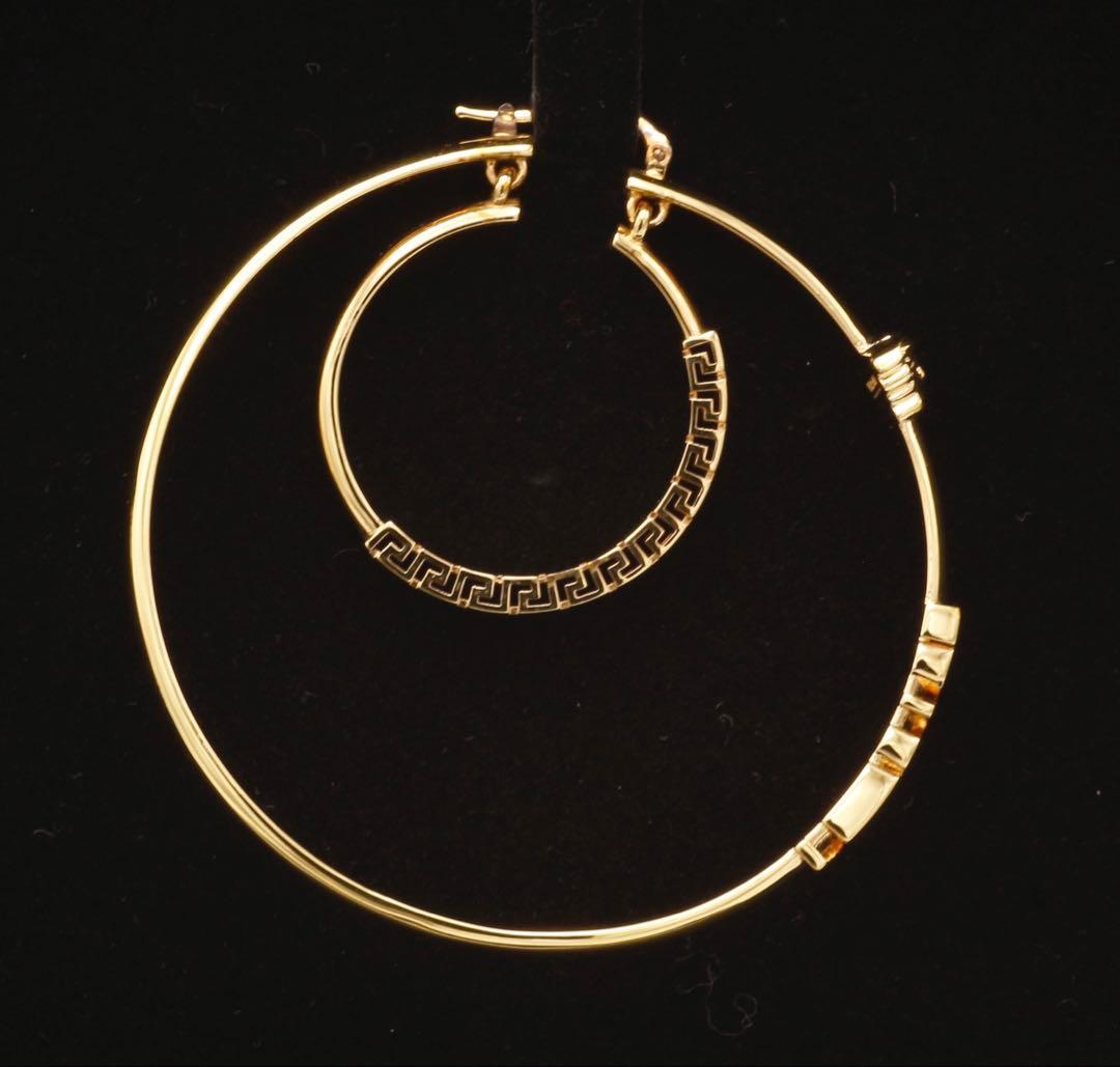 VERSACE ヴェルサーチ メデューサ グレカ フープピアス ゴールド