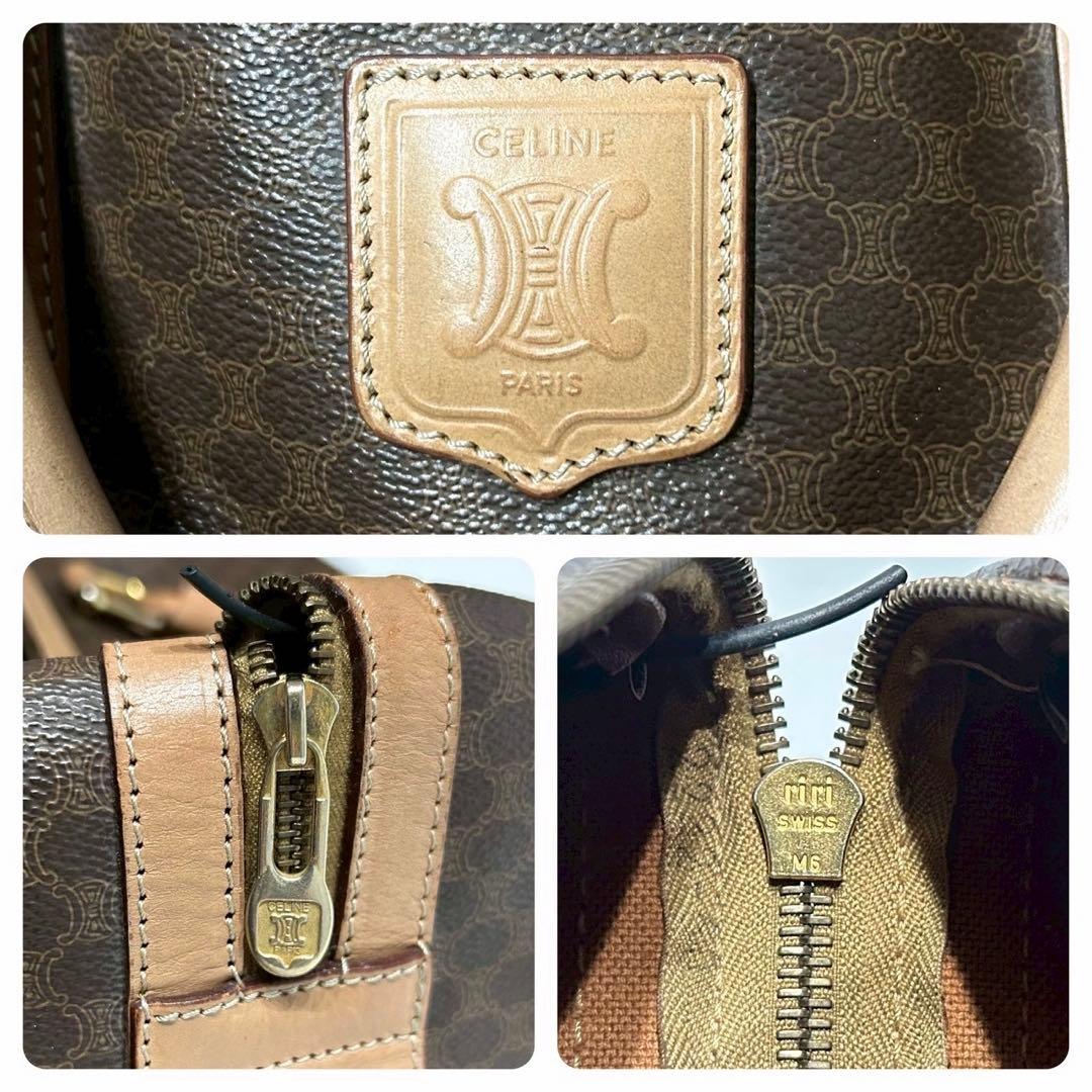 セリーヌ　ボストンバッグ　カデナ　マカダム柄　トリオンフ PVC 鍵　大容量