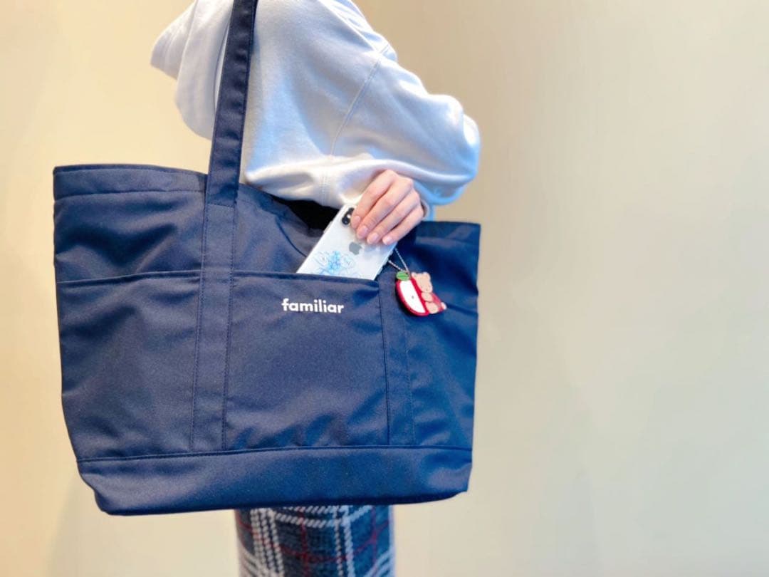 【新品未使用品】familiar ファミリア マザーズバッグ 赤チェック タグ付