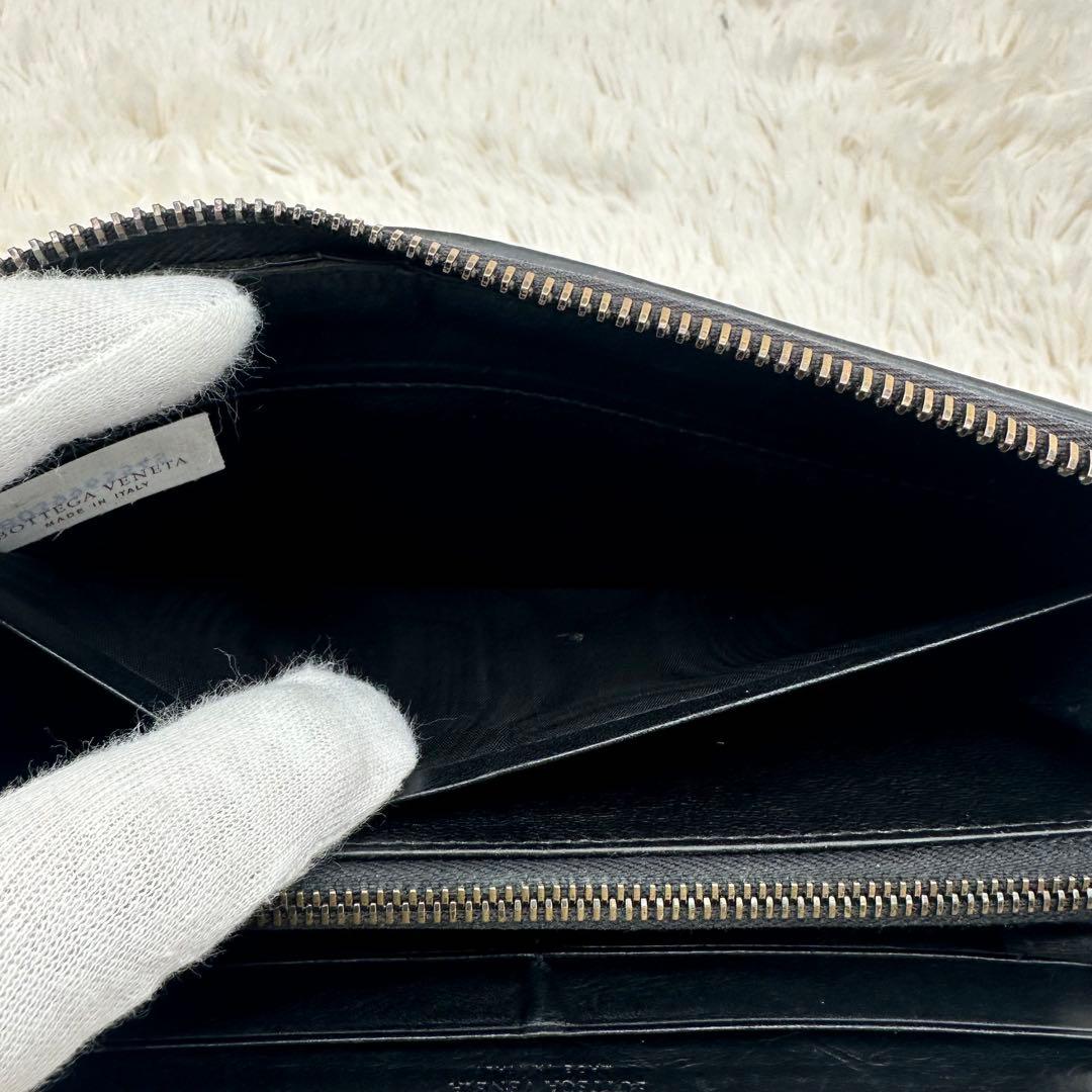 ✨美品✨ボッテガヴェネタ　長財布　ラウンドジップ　イントレチャート　黒