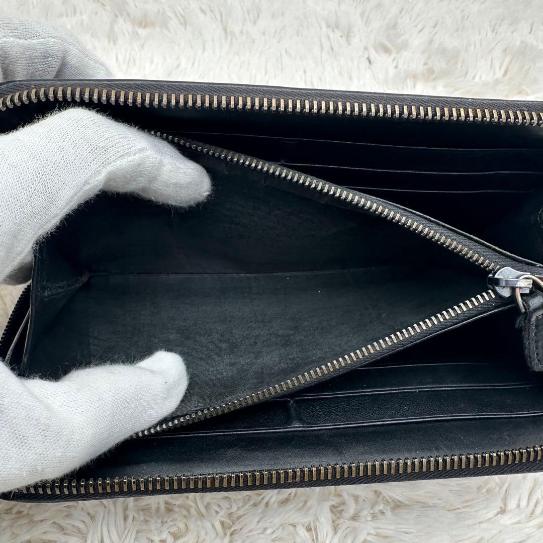 ✨美品✨ボッテガヴェネタ　長財布　ラウンドジップ　イントレチャート　黒
