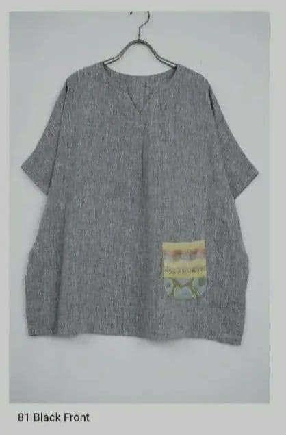 ≪M.&kyoko ≫ リネン 半袖ブラウス　　ポケット付　期間限定お値下げ