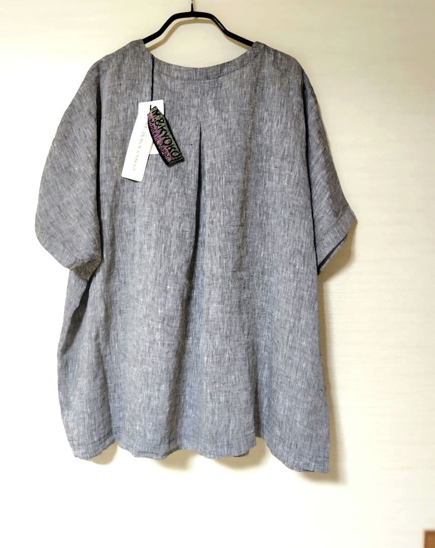 ≪M.&kyoko ≫ リネン 半袖ブラウス　　ポケット付　期間限定お値下げ