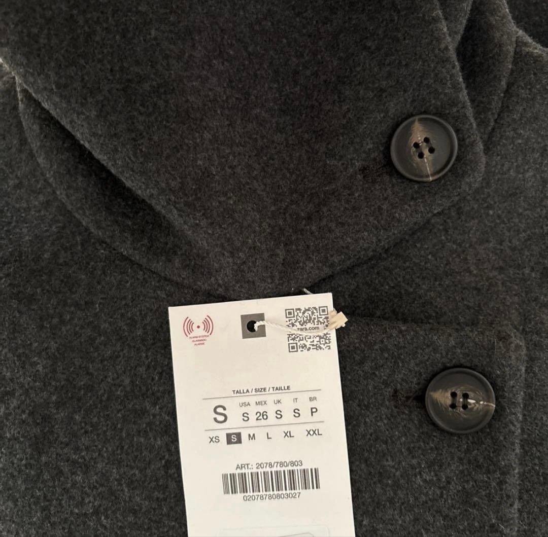 完売品⭐︎ZARA ハイネックショートコート S グレーマール