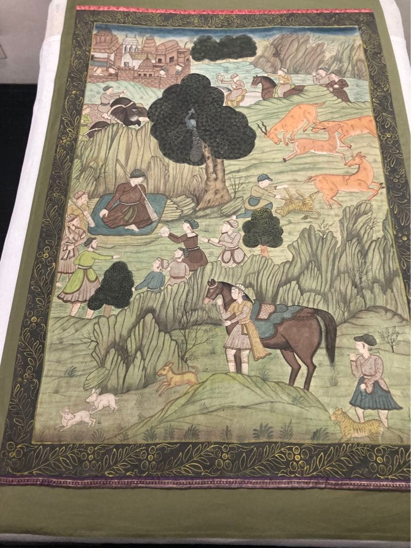 インド画　リバーシブル　ベッドカバー