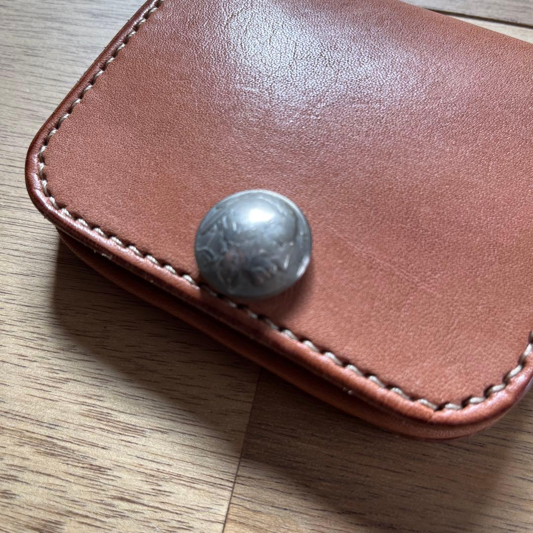 ハンドメイド　ケース　ベージュ　ヌメ革