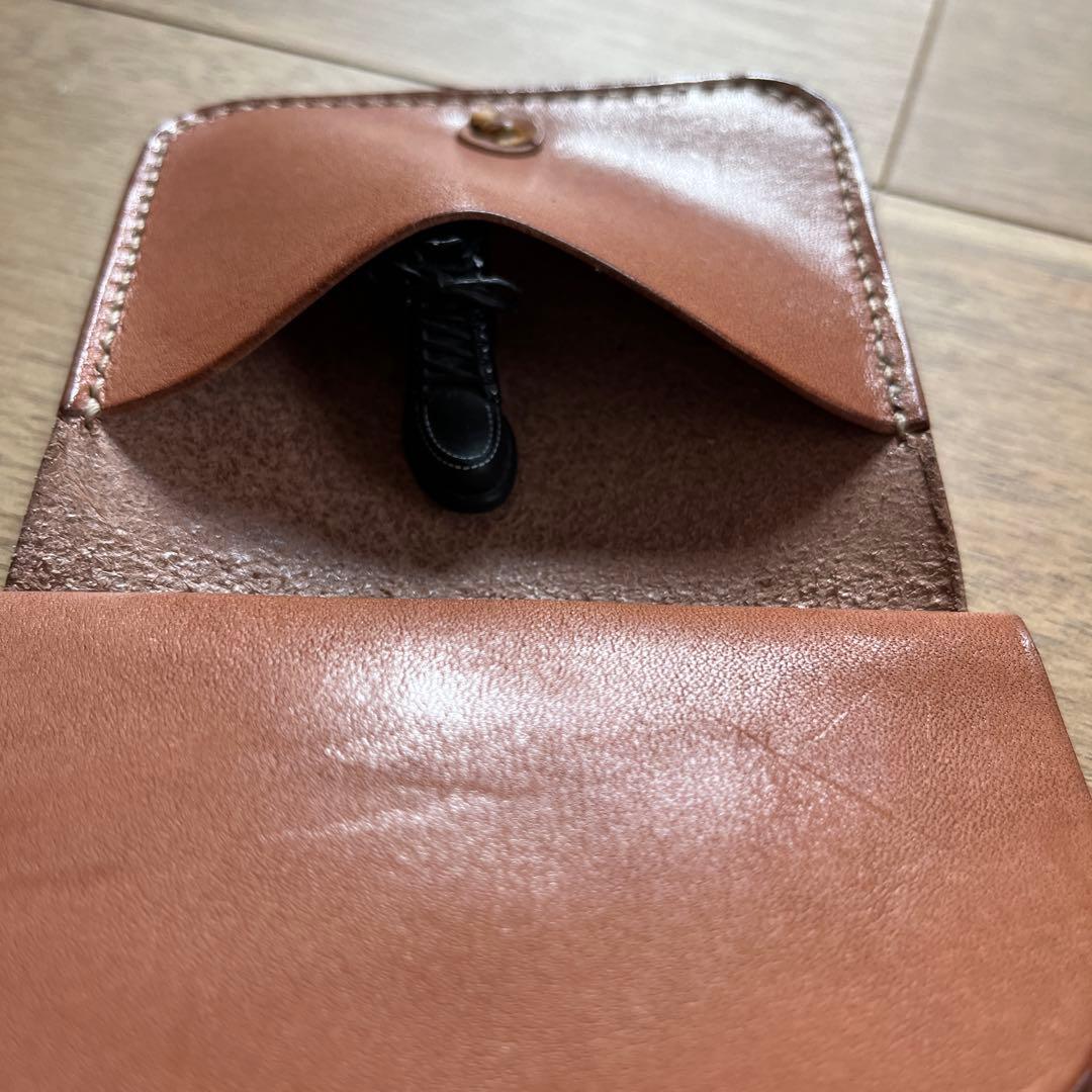 ハンドメイド　ケース　ベージュ　ヌメ革