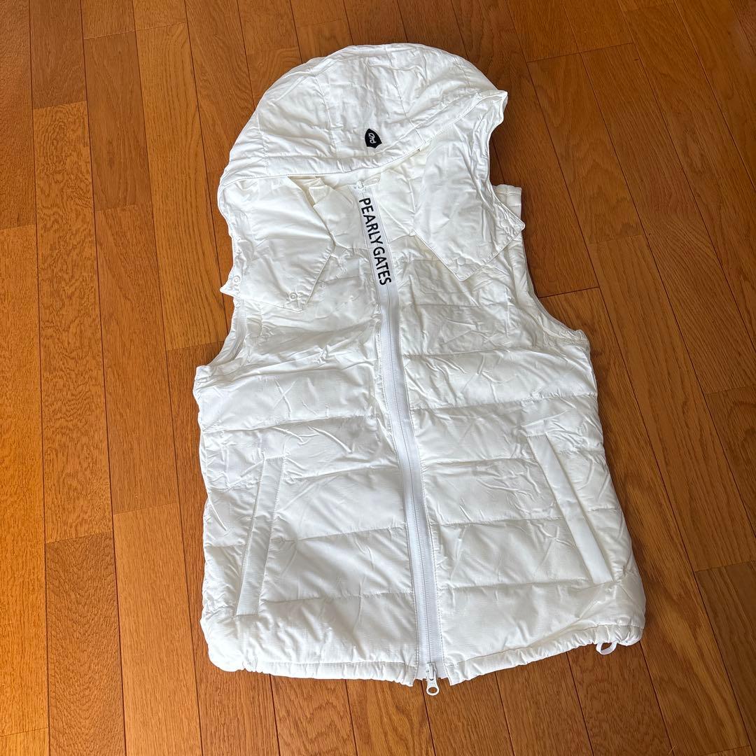 PEARLY GATES フード付きダウンベスト ホワイト
