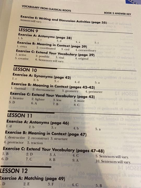 英語参考書　Vocabulary from classical roots 8冊