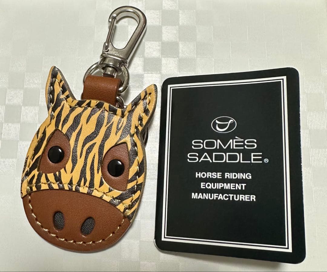 新品未使用 ソメスサドル 寅柄 馬メンコキーホルダー 限定