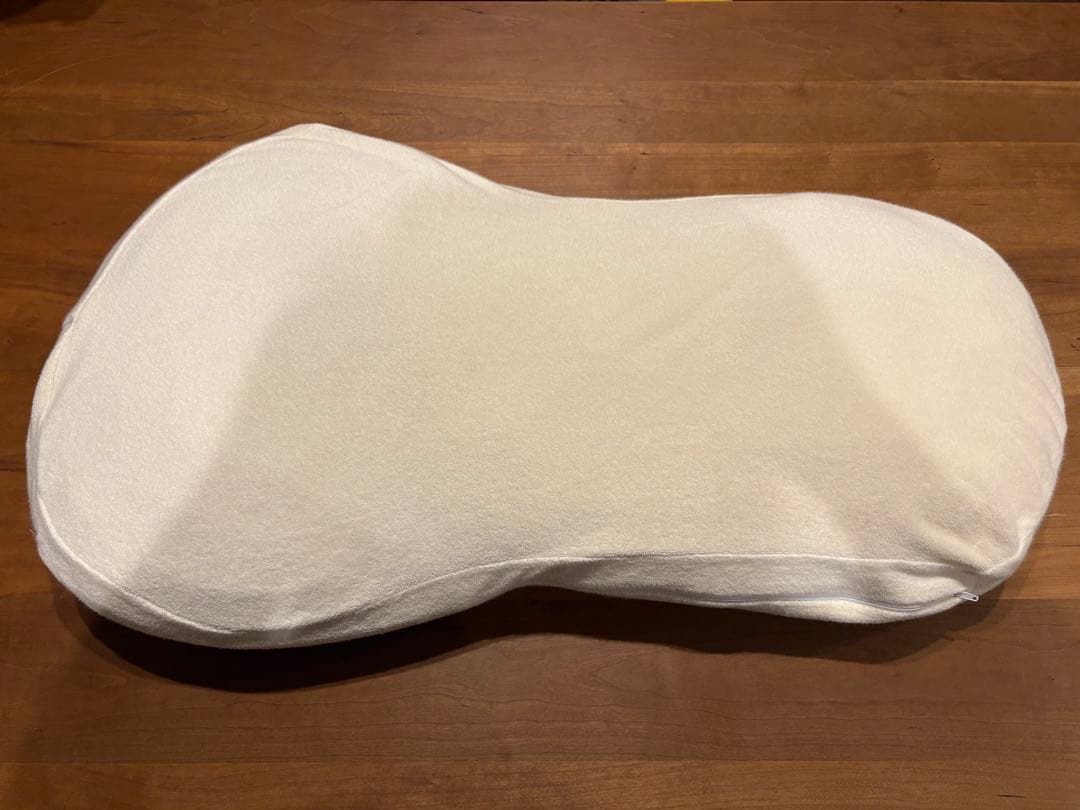 【美品】ロフテー快眠枕 横向き寝枕エスカルゴ ３号2号＆カバー（アイボリー）