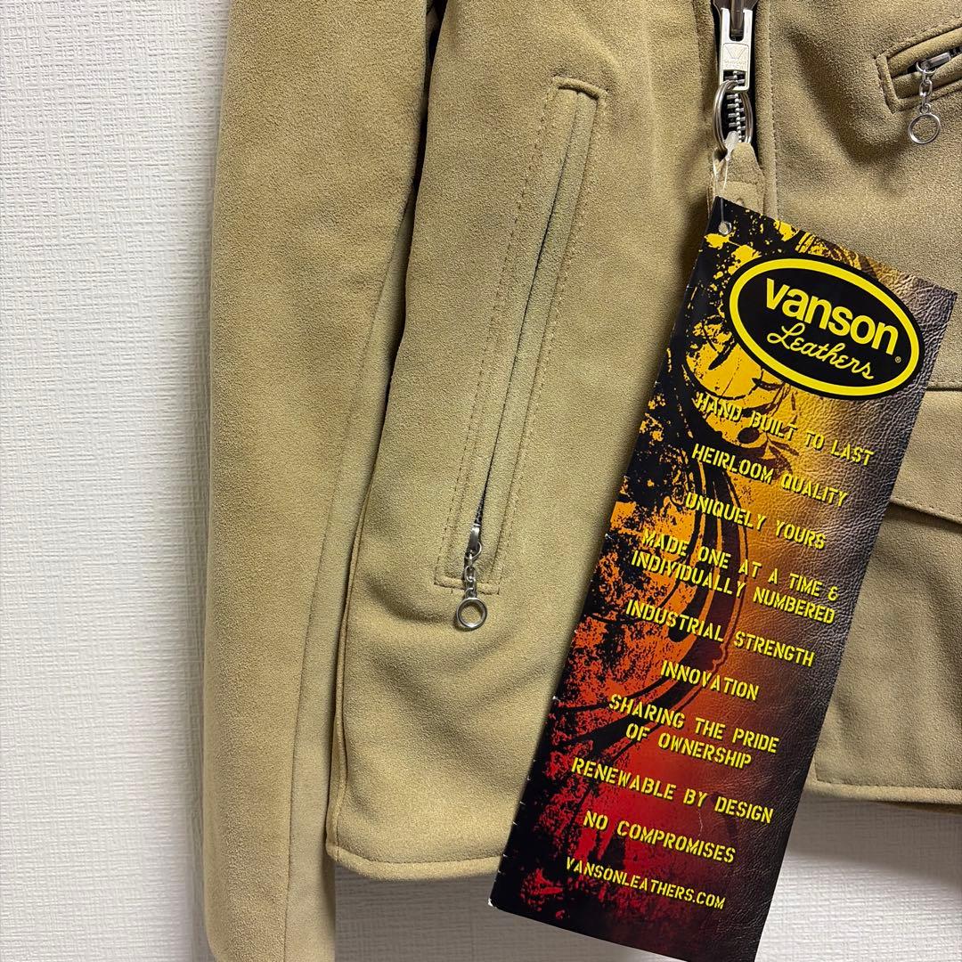 未使用バンソン vanson C2R 36ベージュスエードライダースカスタム