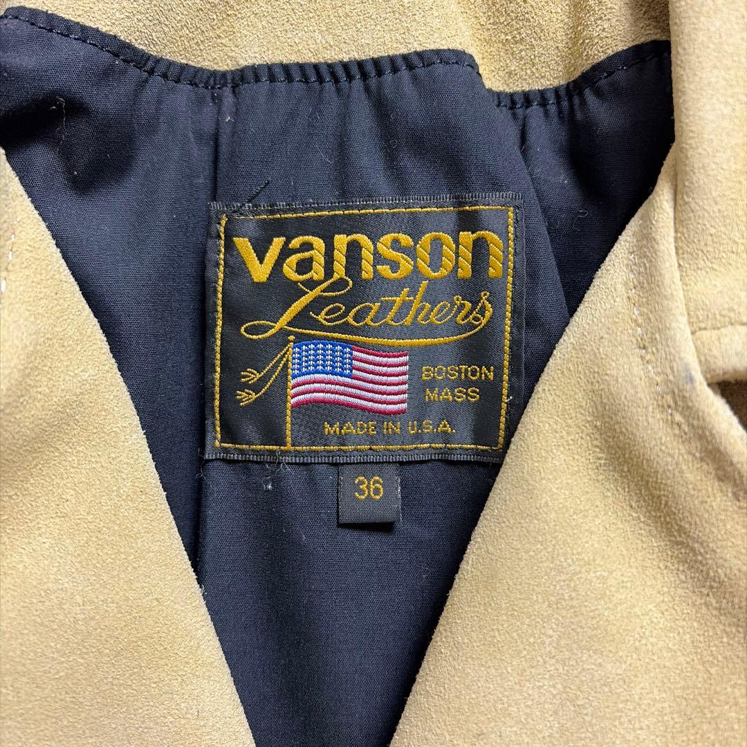未使用バンソン vanson C2R 36ベージュスエードライダースカスタム