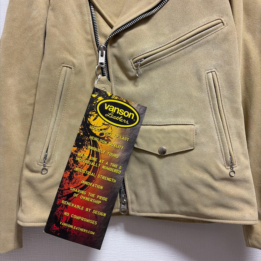 未使用バンソン vanson C2R 36ベージュスエードライダースカスタム