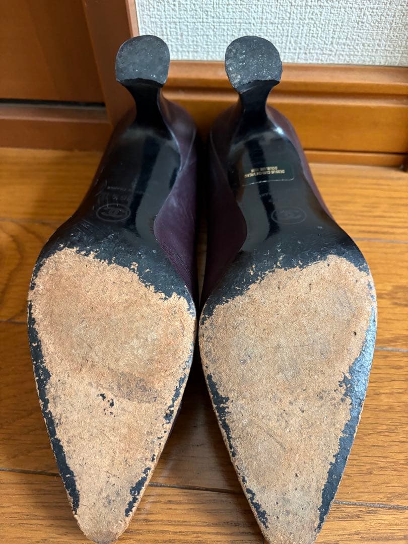 CHANEL シャネル　ダーク　ブラウン パンプス　ヒール