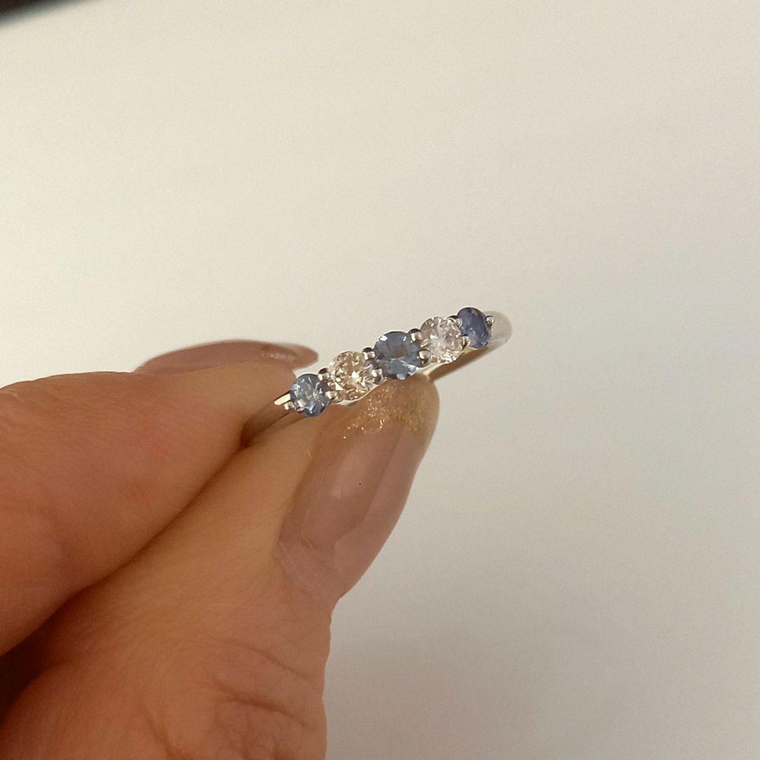 Pt900 アレキサンドライト・ダイヤモンドリング