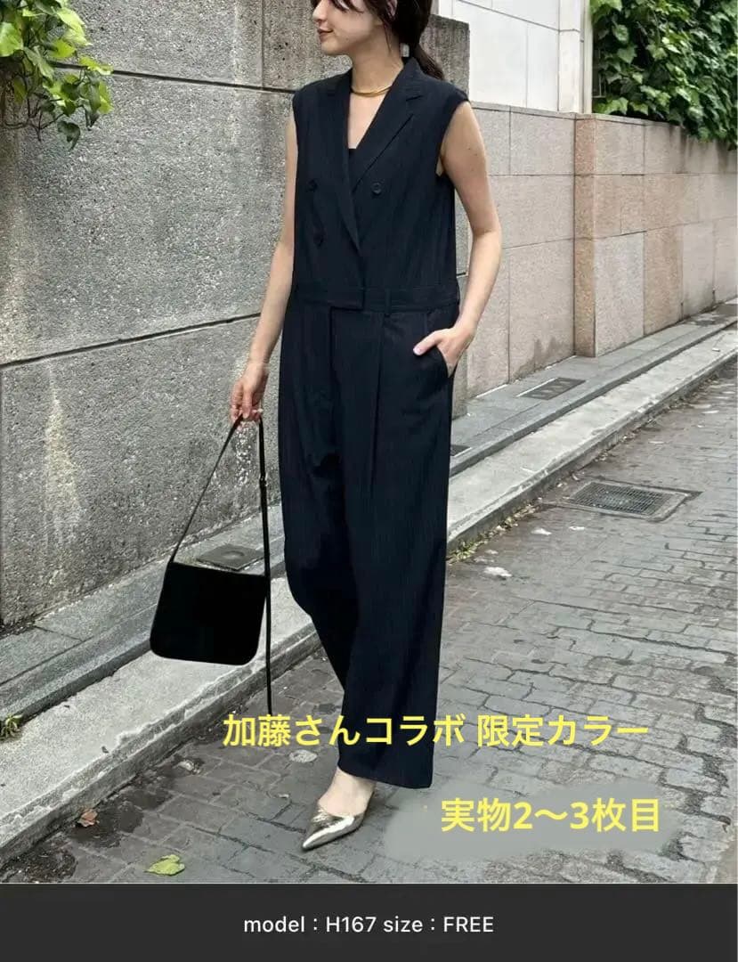 THE PAUSE テーラカラーノースリーブジャンプスーツ