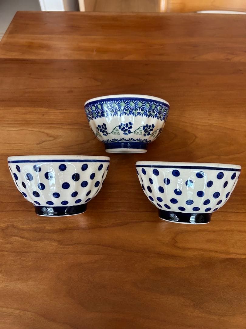 ポーリッシュポタリー　カフェオレボウル3点