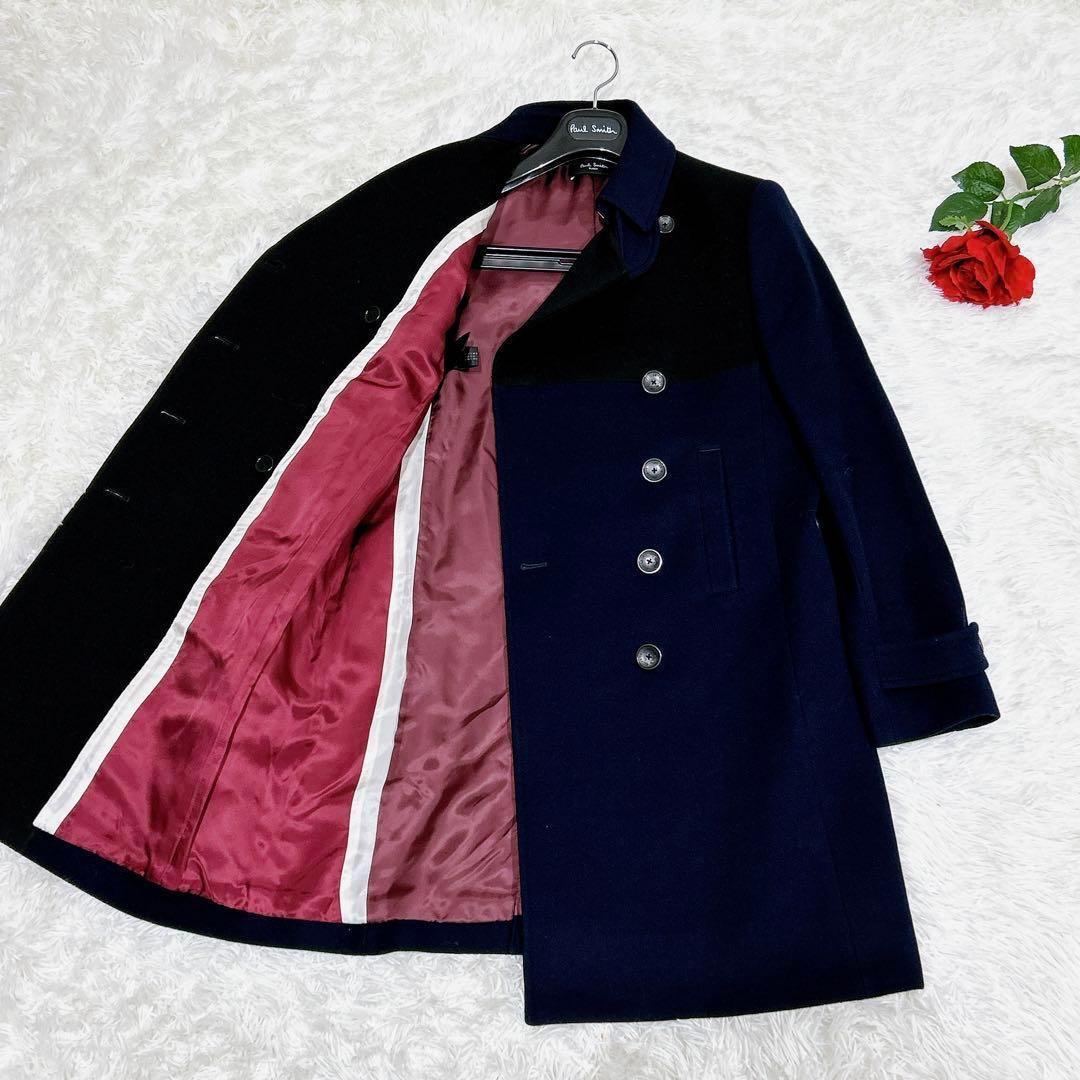 未使用級美品✨　ポールスミス　チェスターコート　ツートーン　ブラック　ネイビー