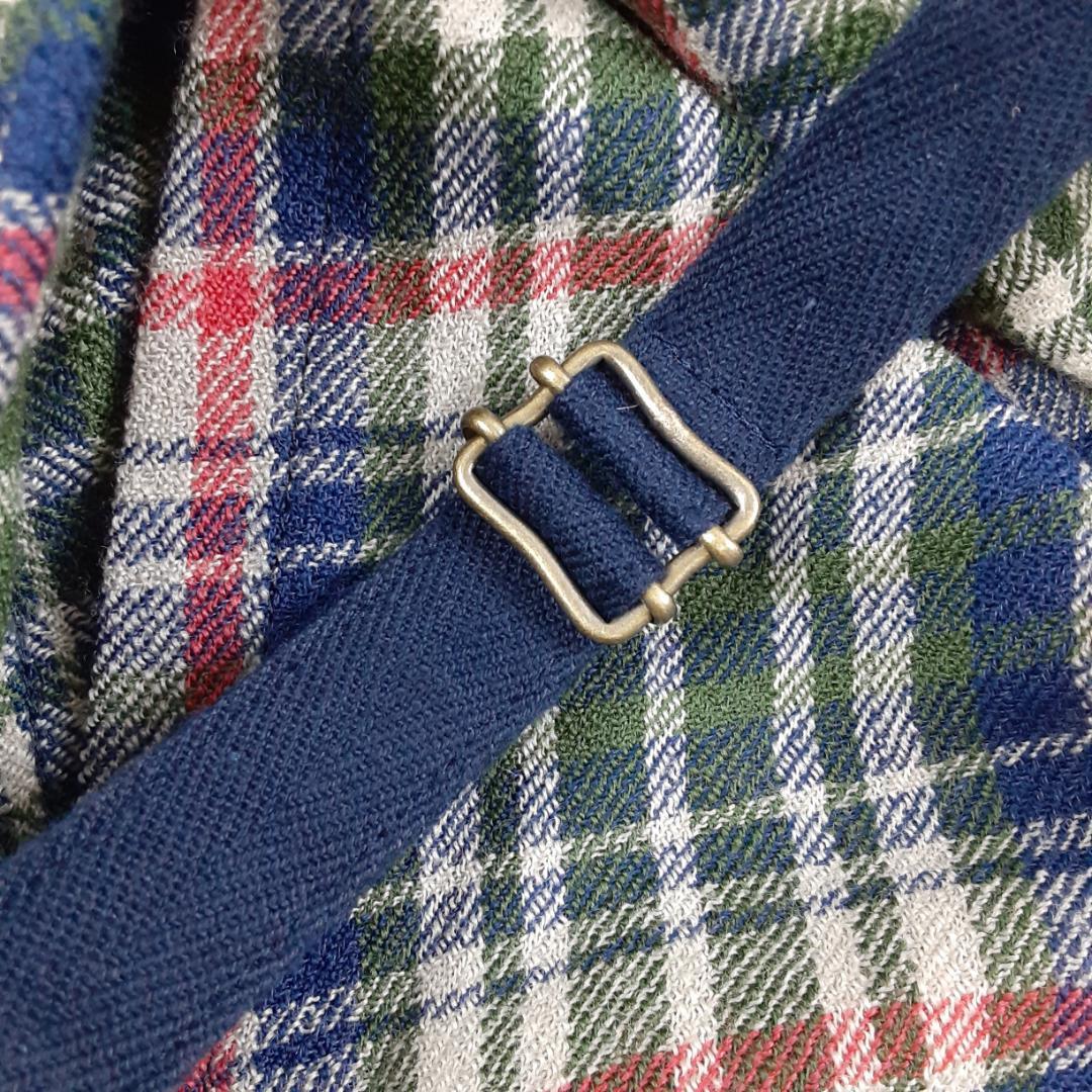 美品◎45rpm 45R エプロンワンピース マルチカラー チェック 日本製