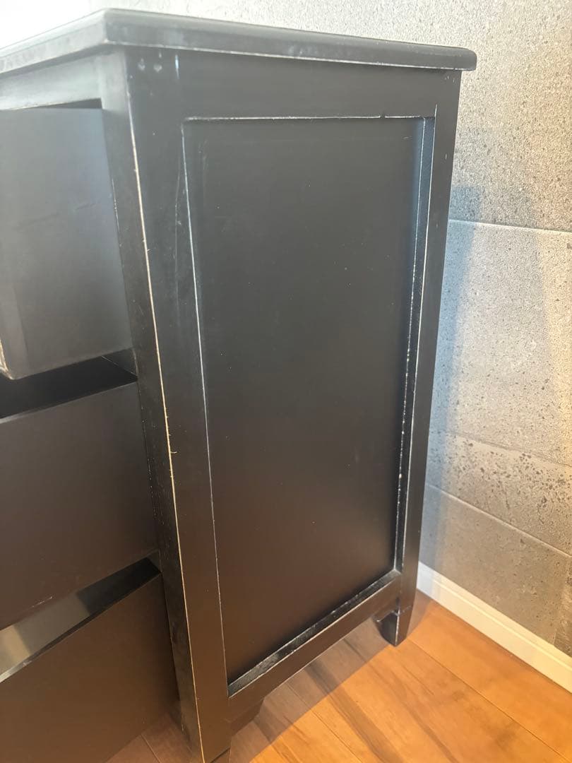 ブラック 3段チェスト