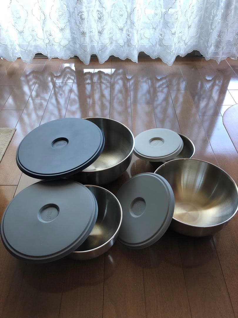 ジョセフ ジョセフ ステンレスボウル 蓋付 4個セット ステンレススチール