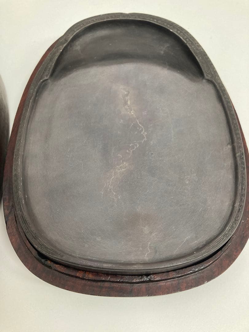 硯　骨董品　木製ケース付き