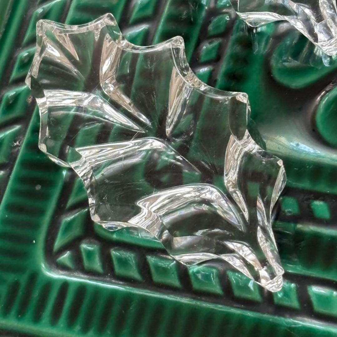 フランスアンティーク クリスタル カトラリーレスト ヒイラギ 5個セット