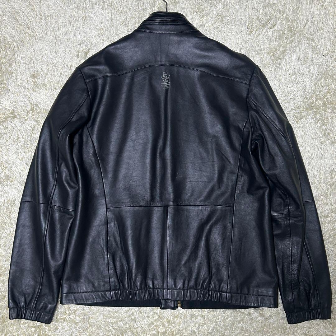 【超希少3L 牛革】ジースターロウ　レザージャケット　ライダース　刺繍　ロゴ金具