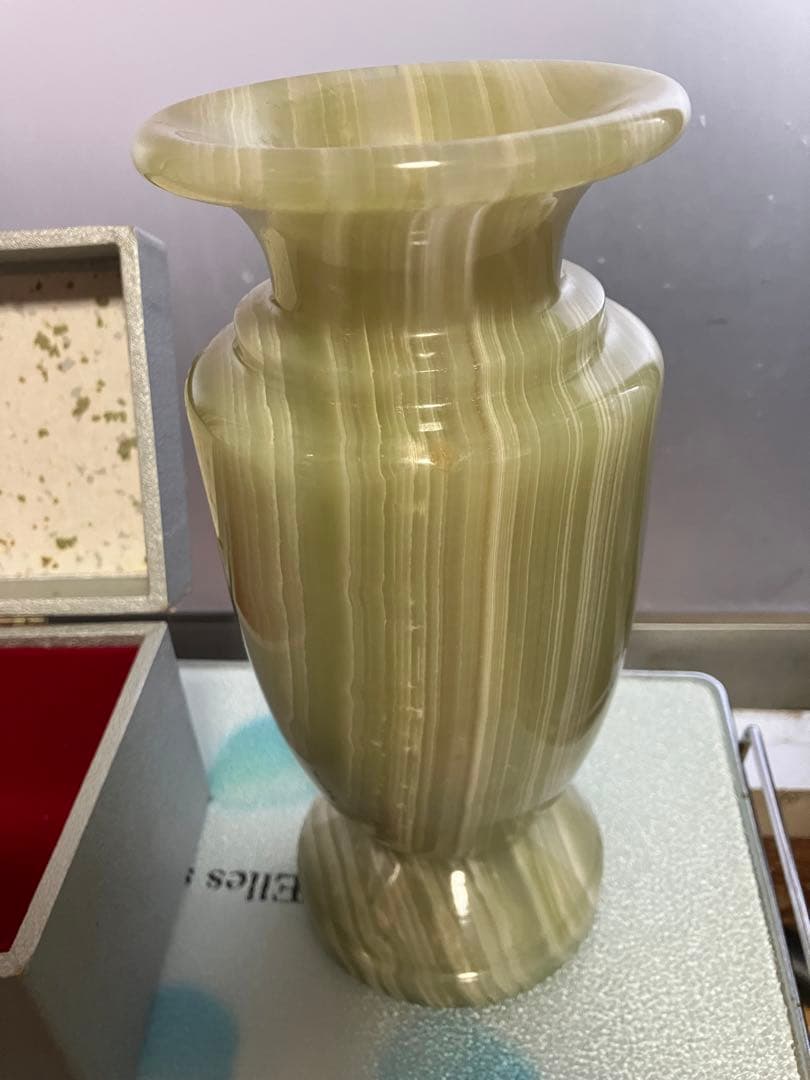 昭和レトロ　玉花器　瑪瑙　アンティーク　ヴィンテージオニックス　フラワーベース