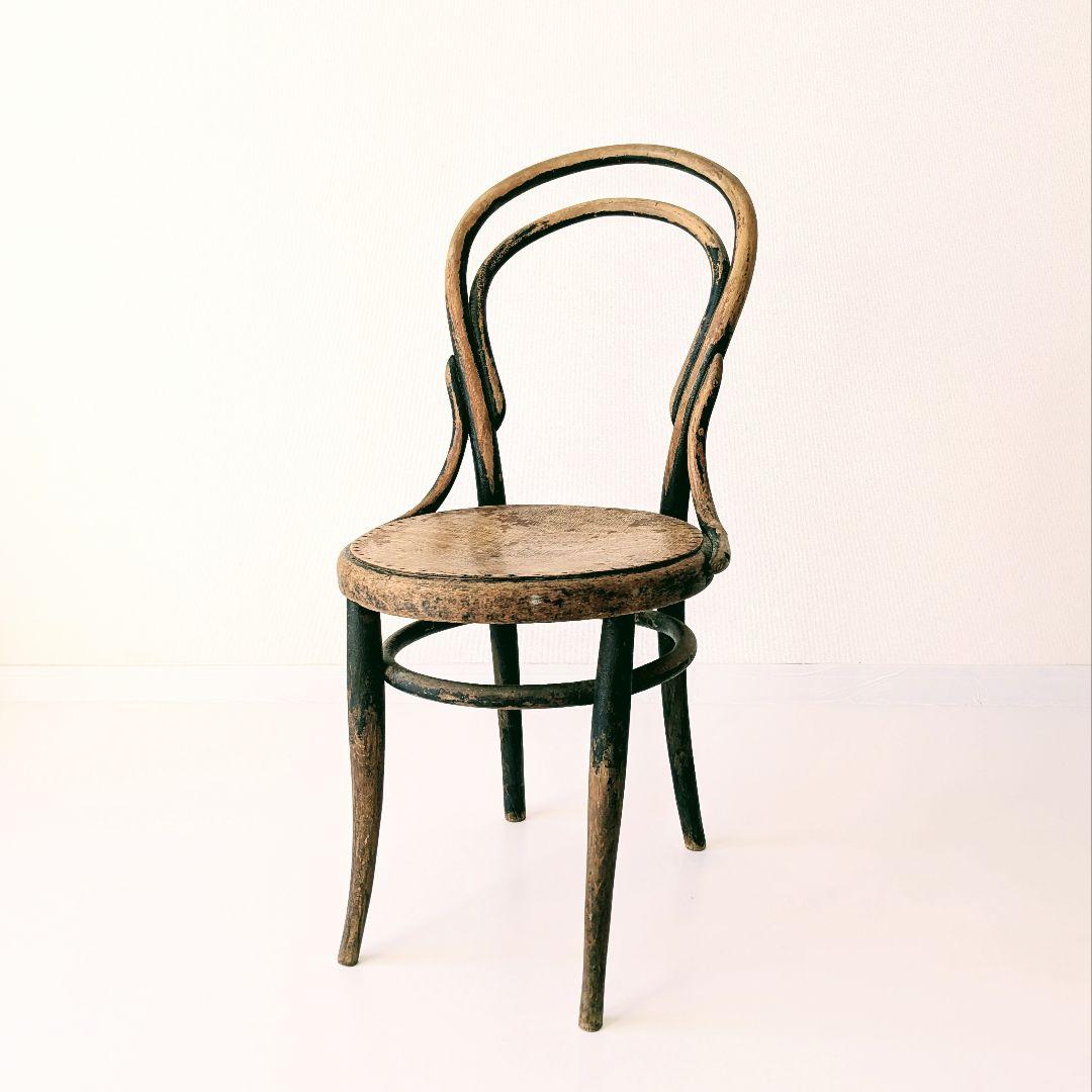 1920s フランス　アンティーク　ベントウッド　チェア　ブラック　椅子